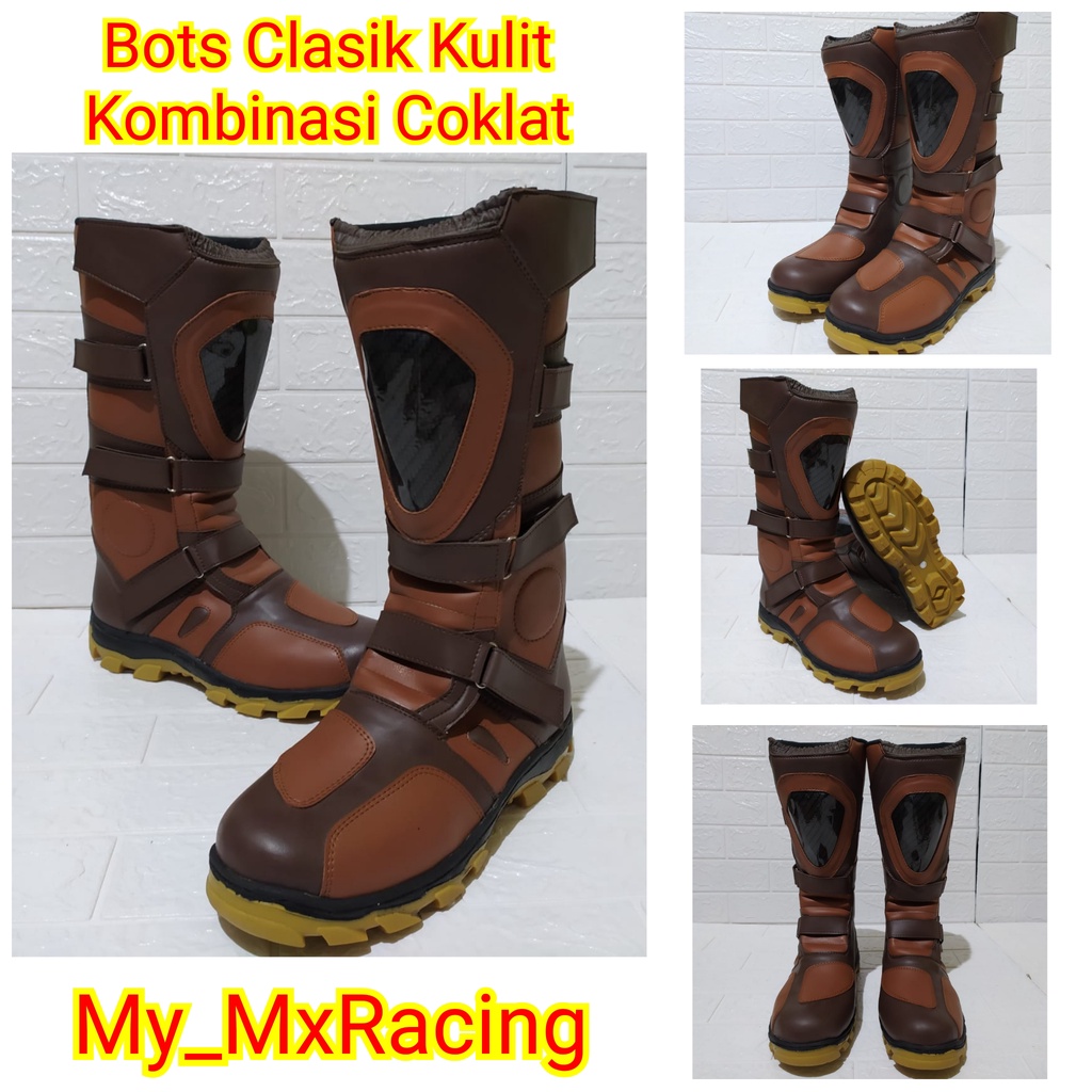 sepatu cross clasik sepatu trail vintage kualitas premium COKLAT TINGGI