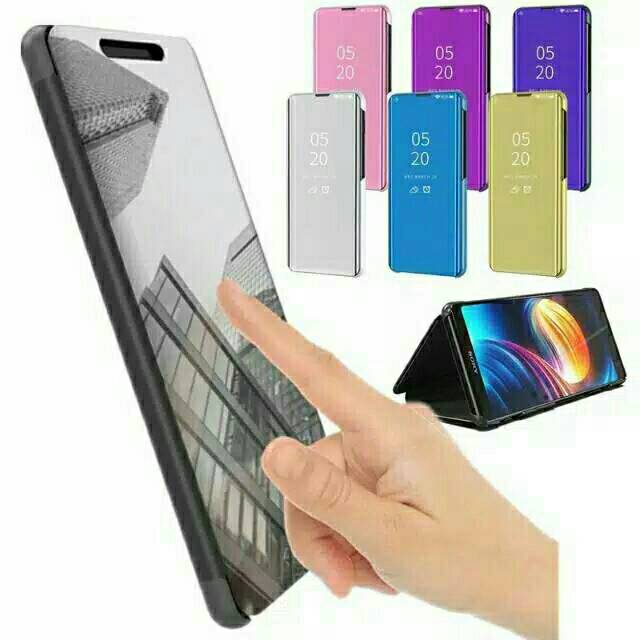 TERBARU !!! CLEAR VIEW COVER STANDING CASING REDMINOTE 9 PRO