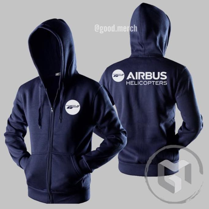 Jaket Sweater Airbus Helicopters Hoodie Distro Pria Zipper Fleece Sablon Laki Wanita Polos Murah