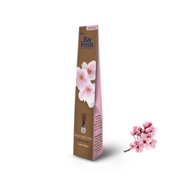 REFILL BayFresh Reed Diffuser Pengharum Ruangan Pewangi Amber Lavender Sakura Bloom VanillaBean Yuzu-Sakura Bloom