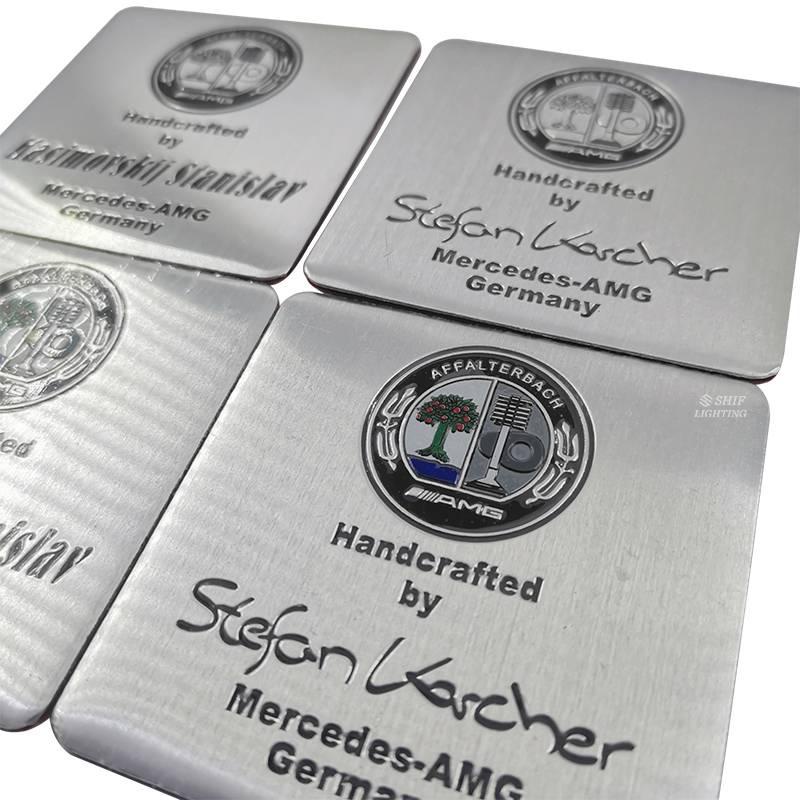 1 x Aluminum AMG Apple Tree Logo Car Auto Emblem Badge Sticker Decal Replacement for Mercedes Benz C E S Class