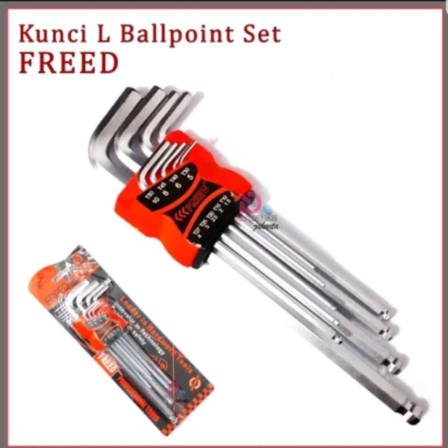 KUNCI L LONG SET 9PCS/BALL LONG FREED/KUNCI L SET/KUNCI SET/EXTRA HEX KEY LONG/KUNCI SET