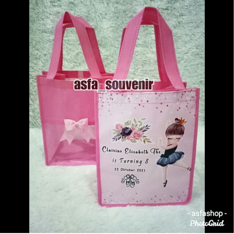 Tas Souvenir Pita Spunbond Mika ukuran berkat/box Nasi Ukuran 22 x 22 cm