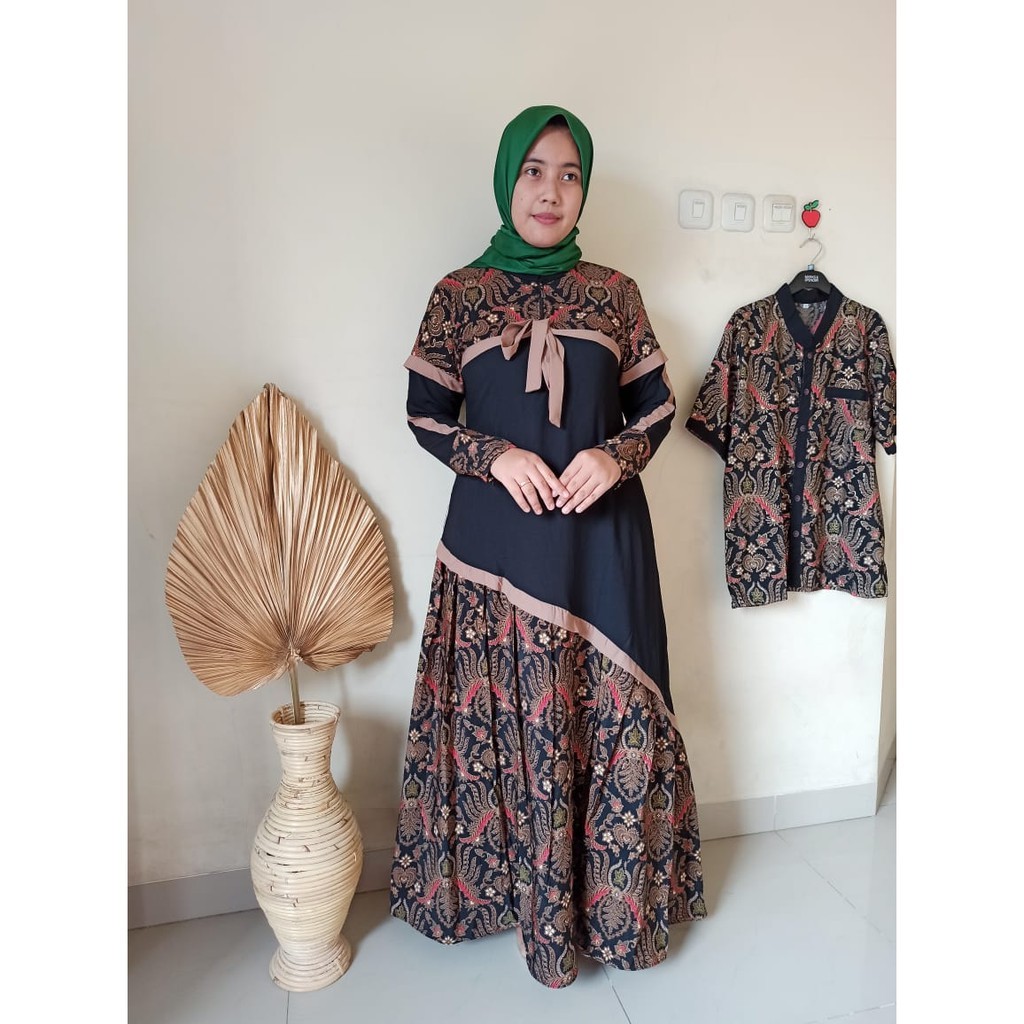 BATIK COUPLE REMAJA DAN DEWASA TERBARU GAMIS BATIK MODEREND TERBARU 2020 COD