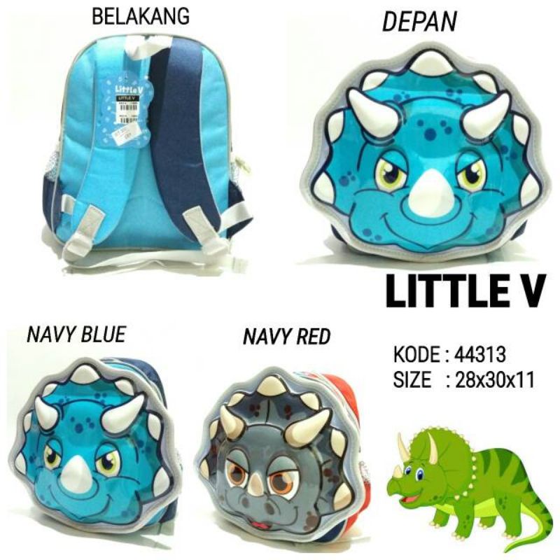 Tas Sekolah ransel bacpack anak cowok paud little V44313 Dino dinosaurus