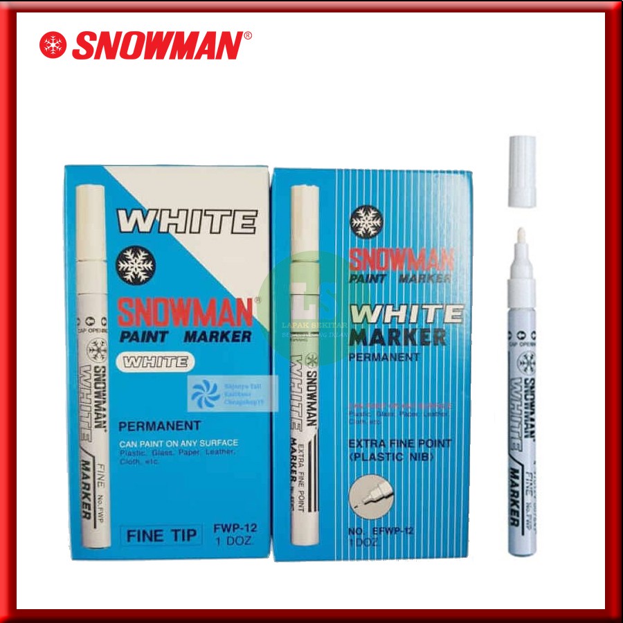 

Spidol White Paint Marker Snowman Putih WP12 / Spidol Putih WP-12