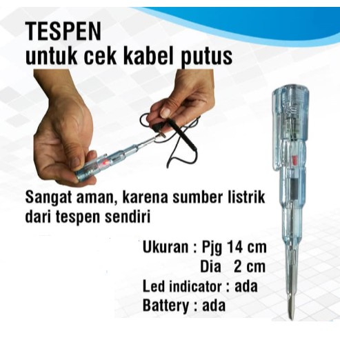 Obeng Min Screwdriver Tespen Test Pen MS-18 Voltage Tester AC DC