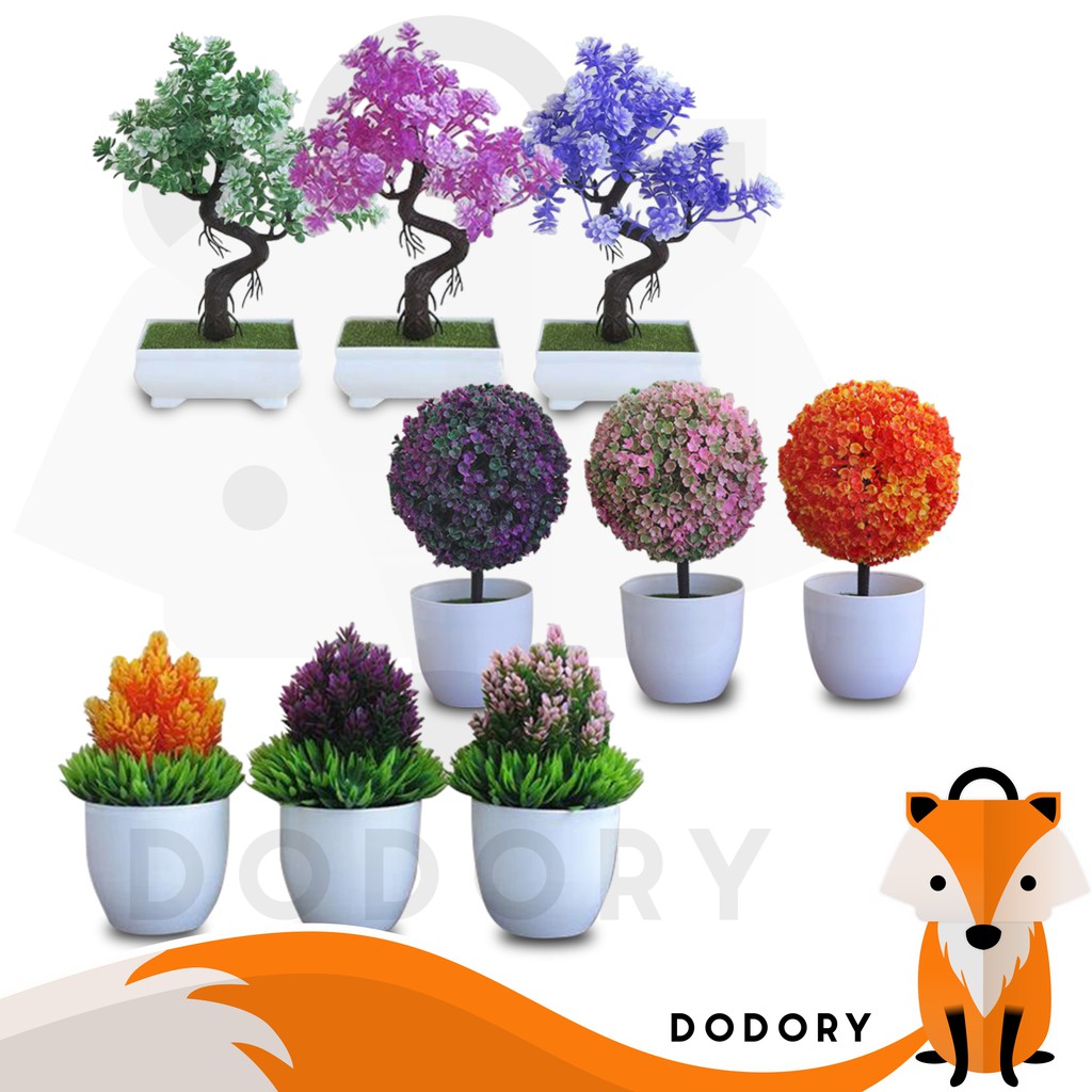 DODORY Tanaman Bunga Bonsai Plastik Dekorasi Rumah Pot Tanaman Bunga Hias Bongsai Artificial Flower Decoration PT01