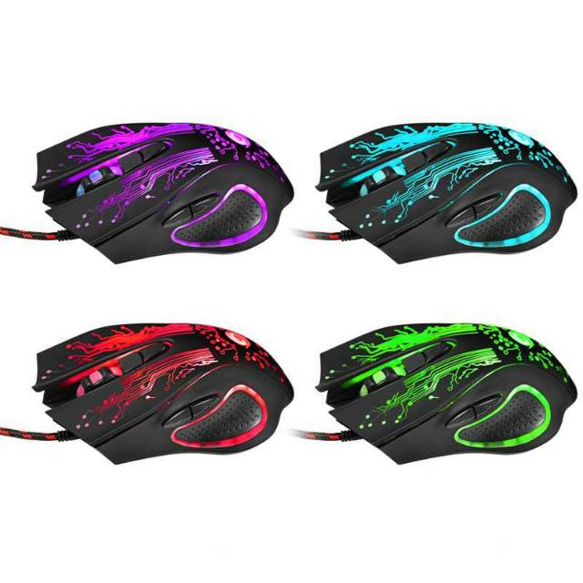 Mouse Gaming USB 3200 DPI dengan LED RGB