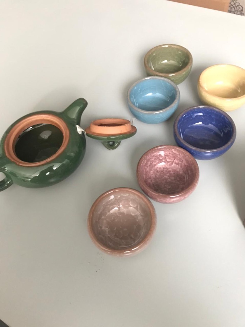 [ Ryo ] Sen Ceramic Tea Set / Teko Keramik Dengan 6 Cangkir Teh / Peralatan Dapur / Chinese Tea