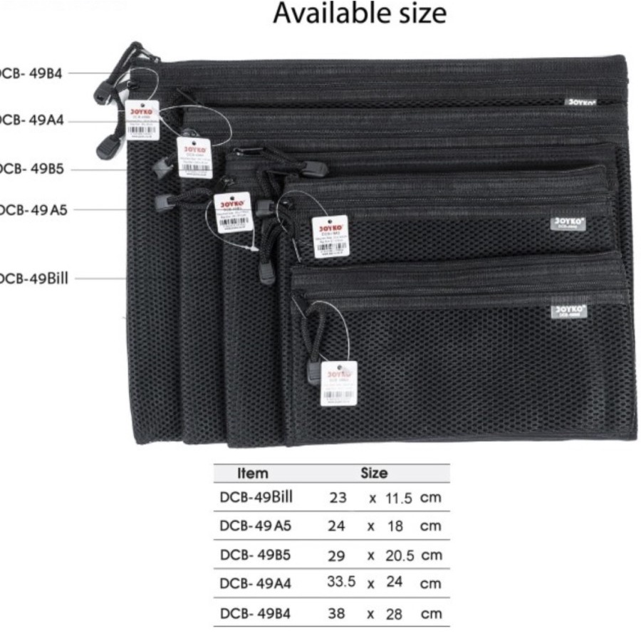 

Document Bag Size B4 / Tas Hitam Jaring Dokumen