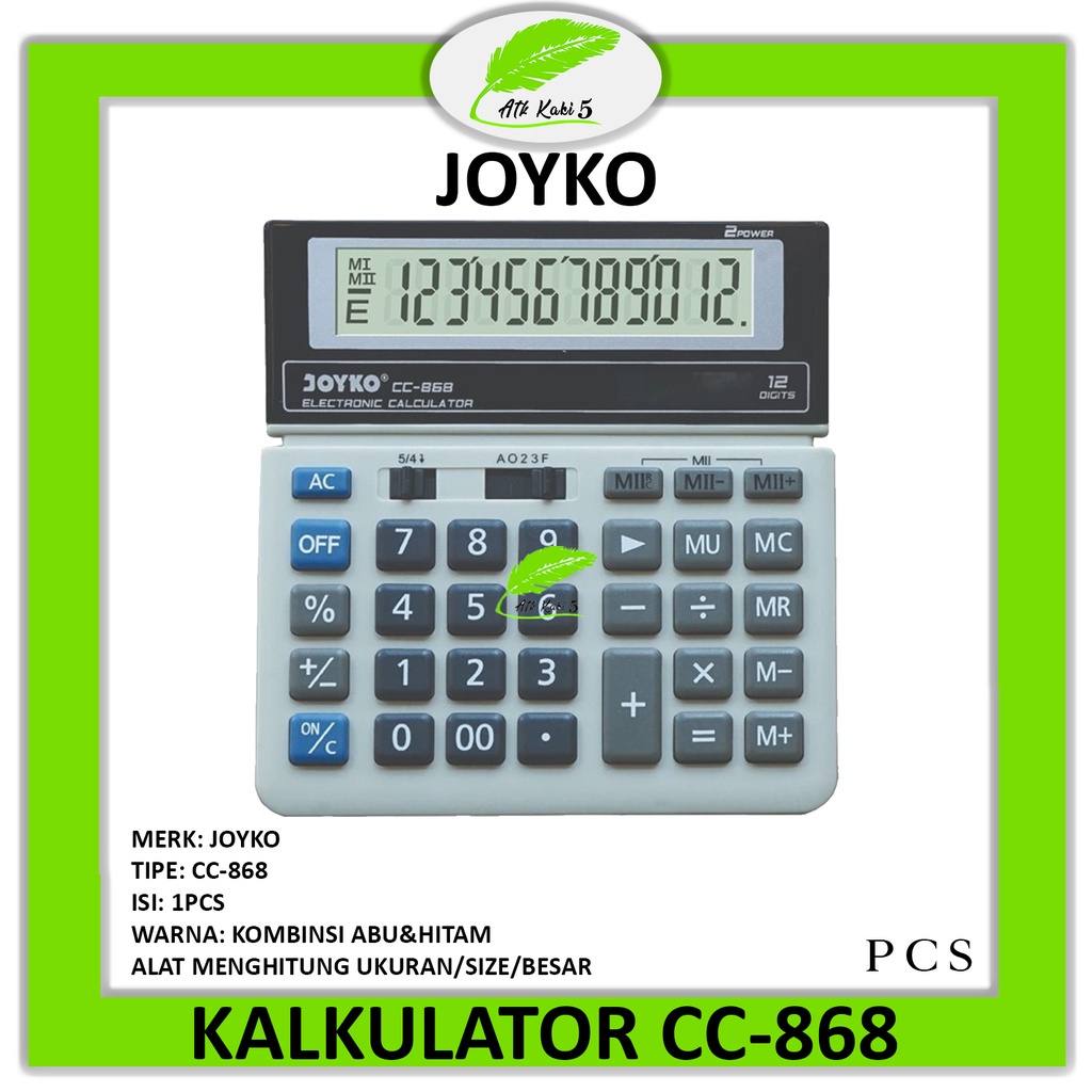 

JOYKO - Kalkulator 12 Digits CC-868 - PCS