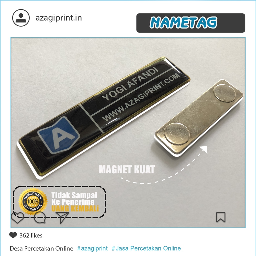 

NameTag Magnet / Papan nama Dada Premium kuningan [PROMO]