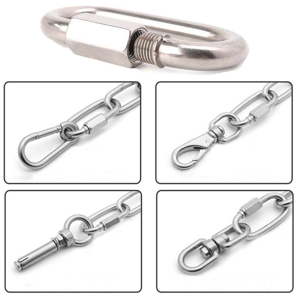 Wonder Climbing Gear Carabiner Stainless Steel Screw Lock Quick Links Rantai Connecting Ring