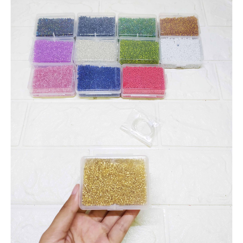 Mote Pasi Box Mini - Mote Warna Warni Bahan Kerajinan Tangan DIY