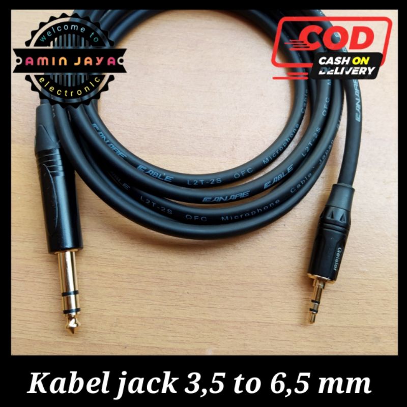 Kabel aux kabel jack mini stereo 3,5 to jack akai TRS 6,5 kabel jack berkualitas