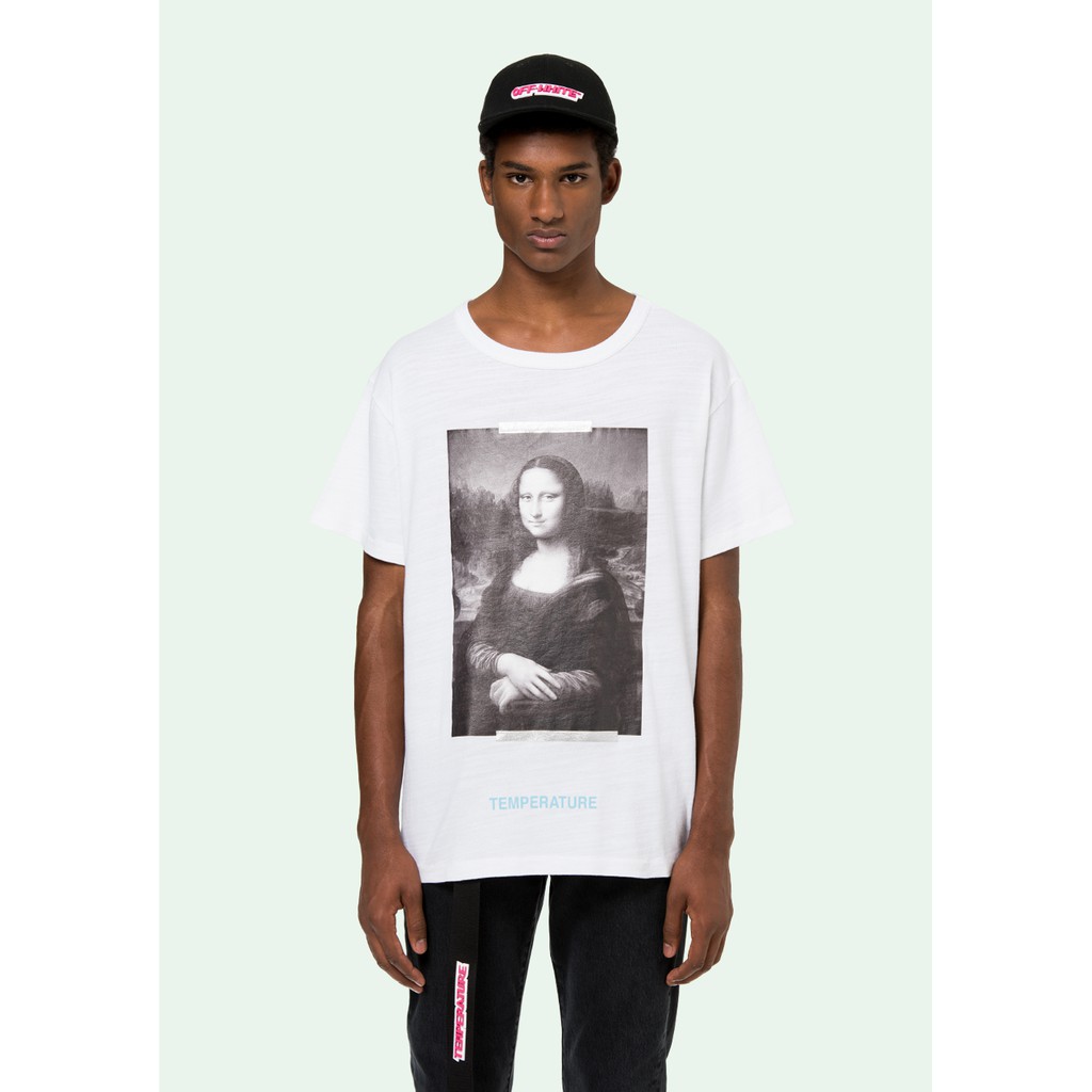 T-SHIRT OFF WHITE MONALISA JUSTIN BIEBER - BEST QUALITY T-SHIRT - XAVIER CLOTH -  KAOS CUSTOM