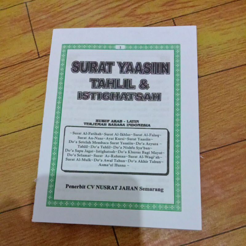 Blanko isi buku Yasin Yassin Ya'sin Tahlil 128 halaman