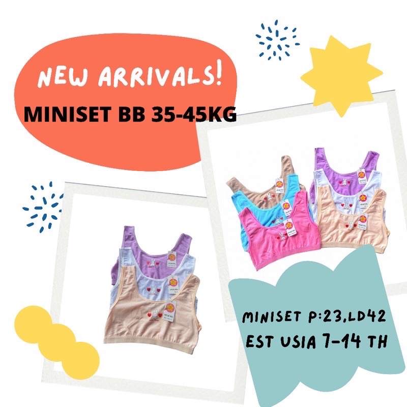 Lusinan Miniset Anak Remaja Perempuan Cewek SD SMP Kutang Beha BH Bra Remaja Mini Set Remaja SD SMP