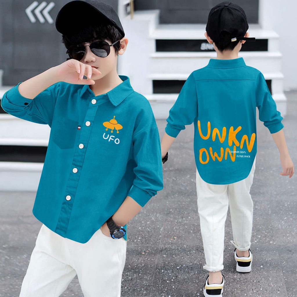 kemeja UFO anak laki laki/atasan anak laki laki/baju anak laki laki/hem kids UFO/kemeja import anak 
