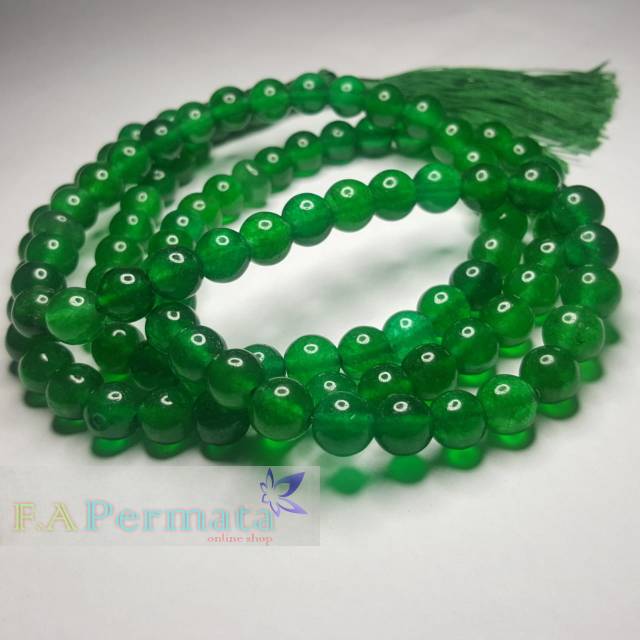 TASBIH KALUNG BATU GIOK HIJAU ASLI