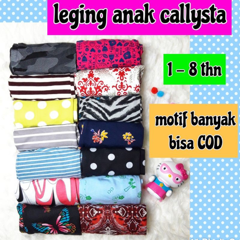Leging Anak Perempuan, Legging Anak Motif Calista, Calysta, Lejing Anak Callysta Bahan Kain Import