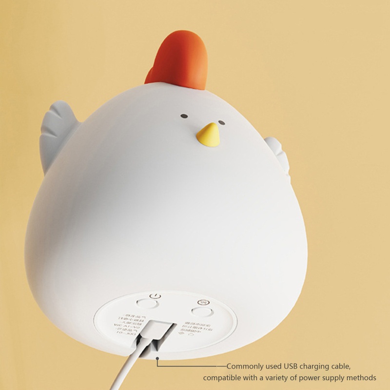 Zzz Lampu Led Bentuk Anak Ayam Bahan Silikon Dengan Sensor Sentuh Dimmable Rechargeable