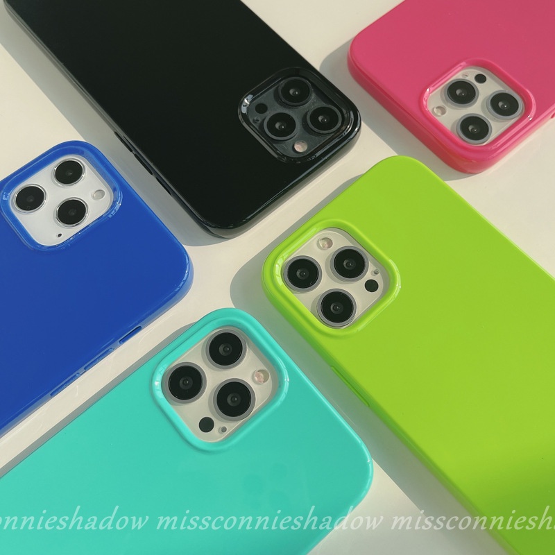 Case Bahan Silikon Jelly Fluorescent Untuk Iphone 11 12 Pro Max 7 8 Plus Se 2020 X Xr Xs Max