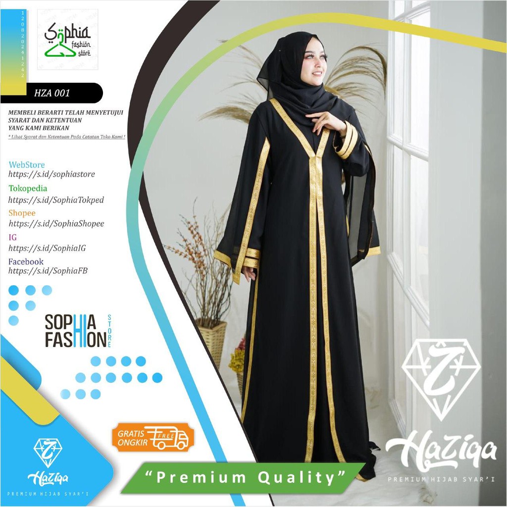 COD FASHION DRESS MUSLIM TERBARU TERLARIS ABAYA SERIES HAZIQA KUALITAS PREMIUM SUPER HARGA TERMURAH