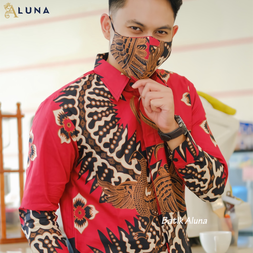 KEMEJA BATIK PRIA LENGAN PANJANG PREMIUM REGULAR MODERN BATIK ALUNA PCW 082