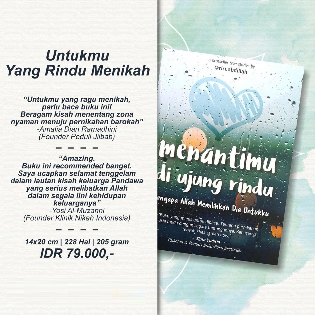 Menantimu Di Ujung Rindu karya Riri Abdillah | Shopee Indonesia