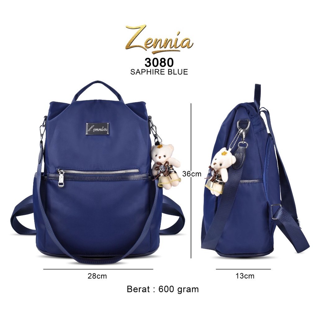 (TSI) Tas Wanita Zennia 3080 Tas Ransel Korea Tas Wanita Punggung Kantor Kerja Sekolah Kuliah Outdoor Trendy Fashion Style Travel Casual Backpack Serut Anak Remaja Perempuan Selempang Cewek Bag