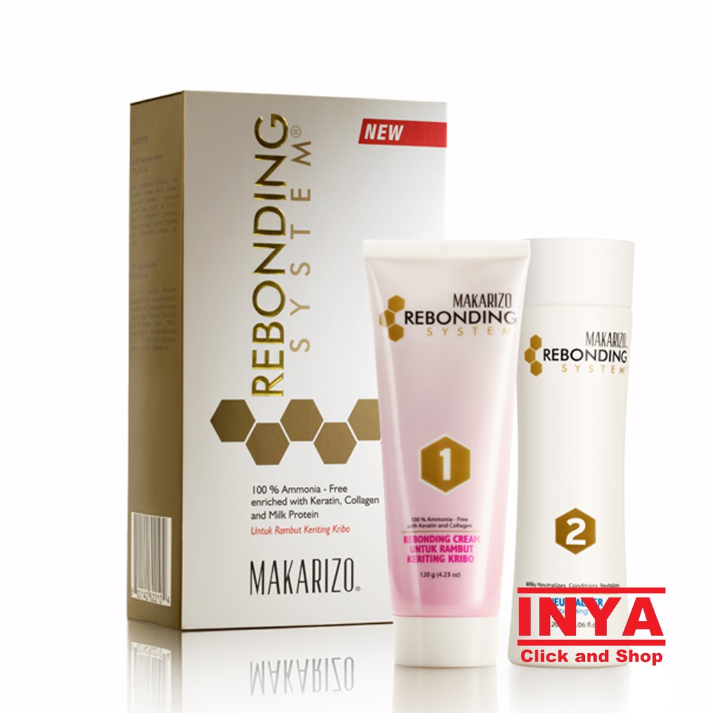 MAKARIZO REBONDING SYSTEM TUBE SET FOR EXTREMELY CURLY HAIR - Red, Merah - Krim Pelurus Rambut