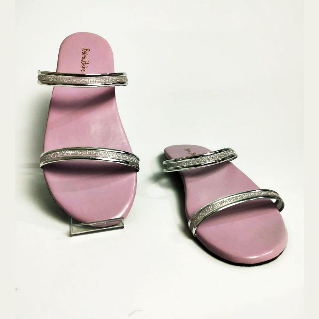 sandal anak wanita selop  mika glitter sendal flat tali dua