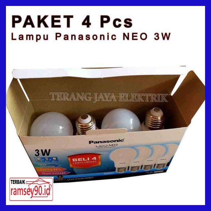 Lampu- Lampu Led Panasonic Neo 3 Watt Putih Per 4 (Empat) Pcs R4Tegt-