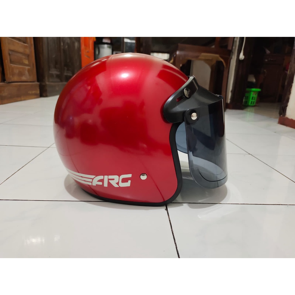 BISA (COD BAYAR DITEMPAT) HELM BOGO DEWASA ARC + KACA DATAR INJAK - PACKING FREE BOX+BUBBLE WARP