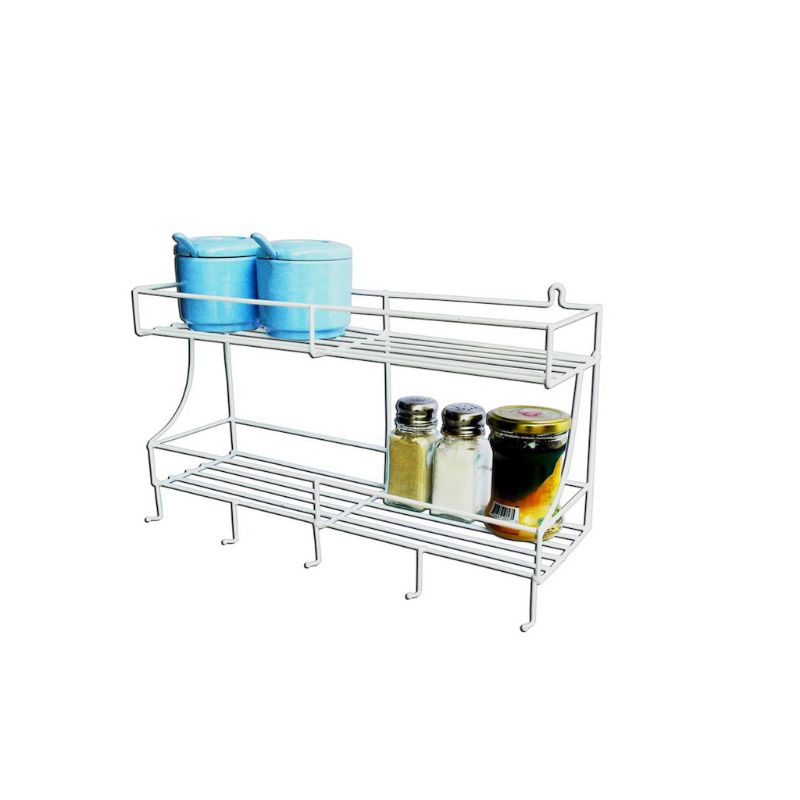 rak shampoo dinding serbaguna besi putih