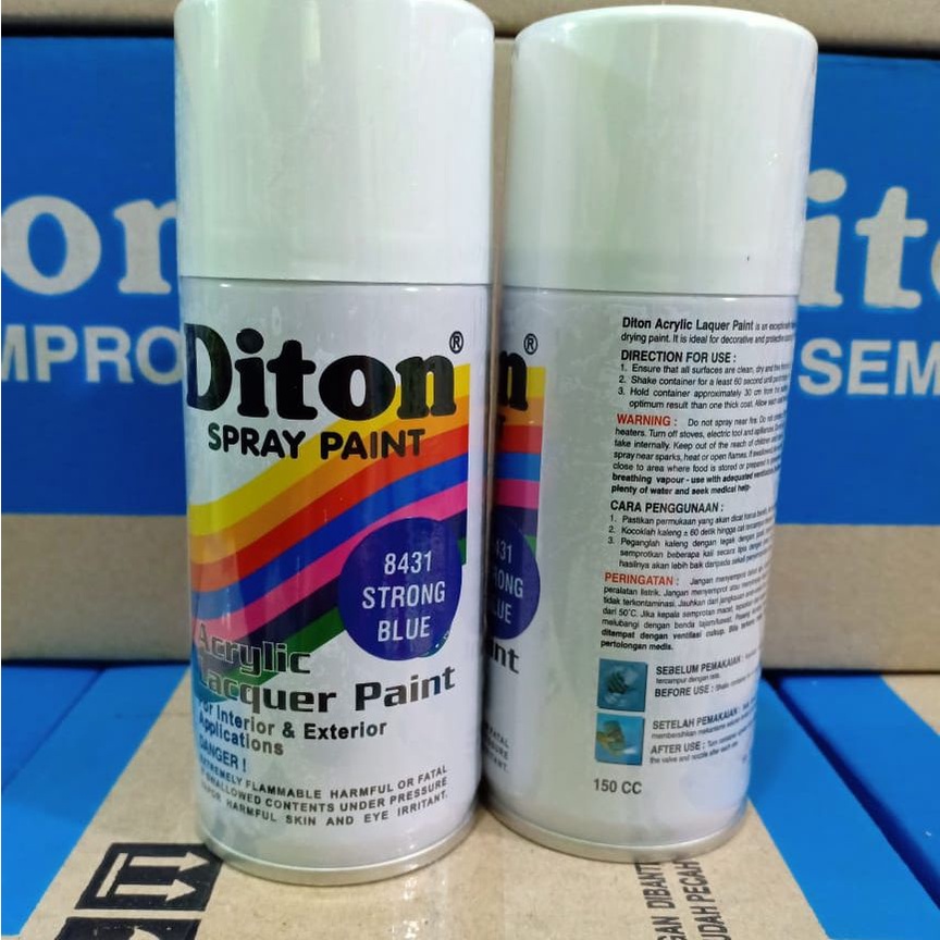 DITON Spray Paint Acrylic Lacquer Paint Pilox Cat Semprot - 8431 Strong Blue / Biru Tua / Biru Gelap (150cc/Kecil)