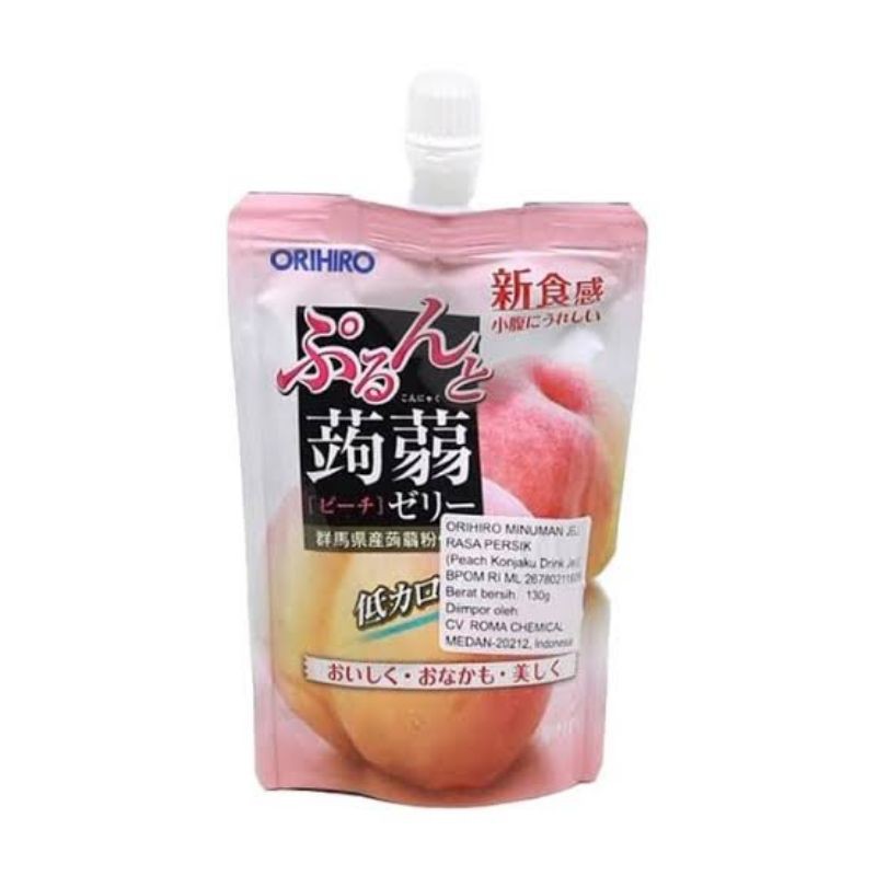 

orihiro peach jelly drink konnyaku 130gr/ minuman jelly orihiro