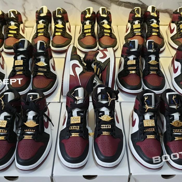 Air Jordan 1 Mid Burgundy Beetroot Maroon Fearless (100% Authentic)