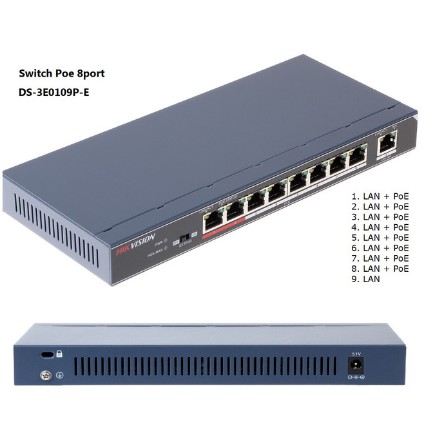 Switch Poe 8port Hikvision 3E0109P-E