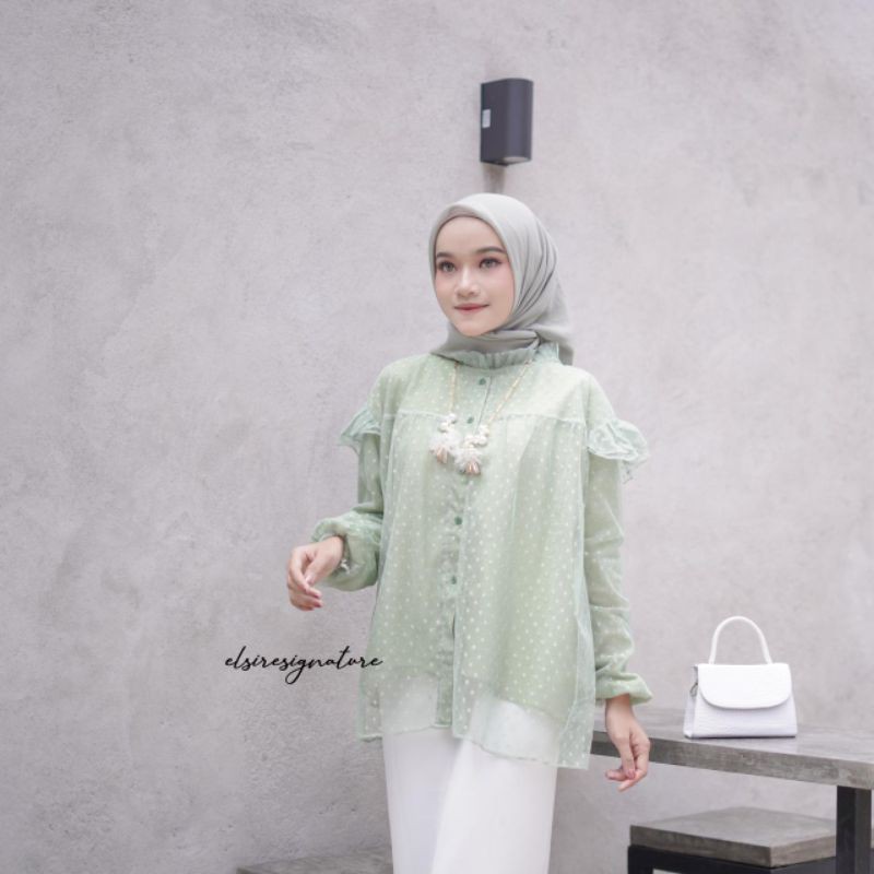 ori elsire. kemeja tile . baju tile . atasan tile murah. mida blouse ori elsire