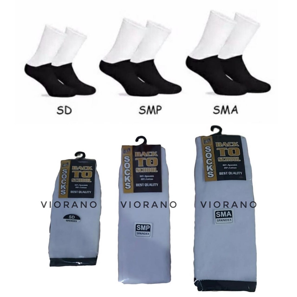 Termurah Kaos Kaki Sekolah Back To School SD SMP SMA Hitam Putih  Kaos kaki Putih Polos Kaus Kaki Hitam Polos Kaki Panjang Sebetis Unisex Kaos Kaki SMU