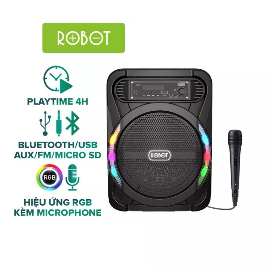 Robot RB450 Portable Bluetooth Speaker RGB Karaoke + Mic + Remote