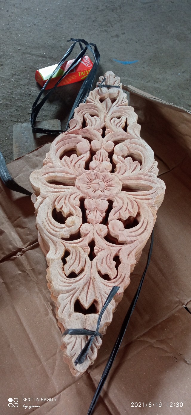 Ornamen Ukir Kayu Ukir Sudut Tradisional Jawa Jepara Indonesia