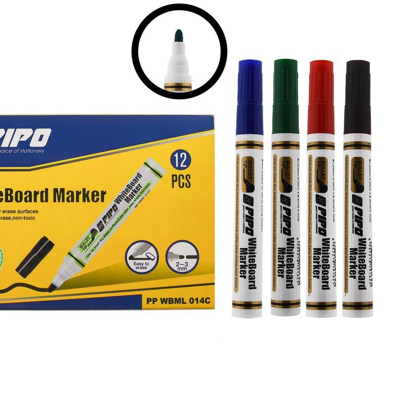 

Termurah!! (brr-713) [whiteboard] Pipo whiteboard wbml014c marker spidol papan tulis isi 12pcs