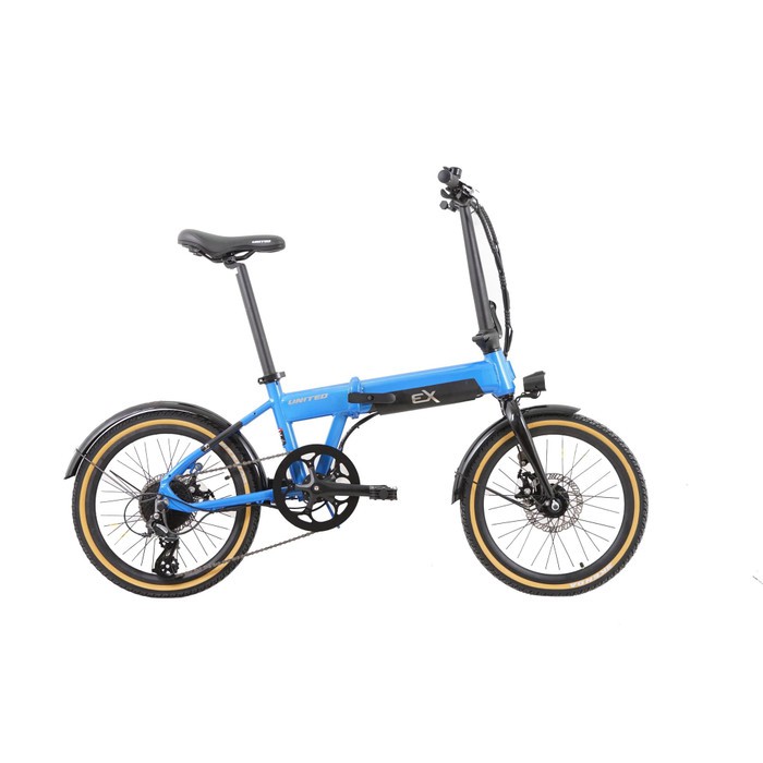 United Sepeda Lipat Listrik FoldingE-CTB AL20-8 SP E-BIKE U EX 20BL-BK