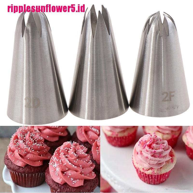 1 Set Ujung Mulut Pipa Icing Bahan Stainless Steel, Ukuran Medium