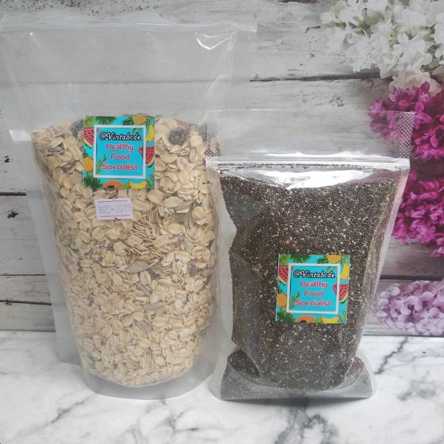 

Paket muesli 500gram dan chia seed 250gram