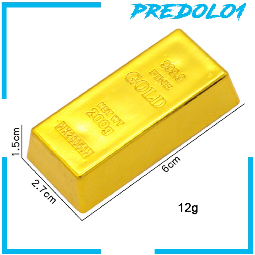 [PREDOLO1] Fake Gold Bar Bullion Plastic Golden Simulation Paperweigh Props Table Decor Toy